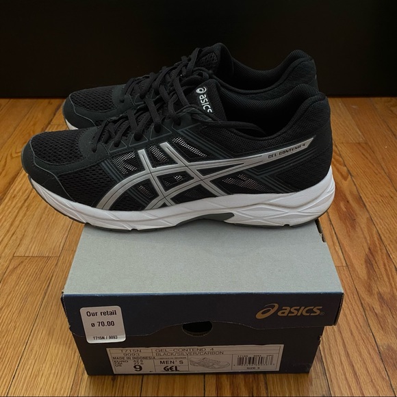 ASICS Gel-Contend 4, Black/Silver/Carbon, Men’s Size 9, Ortholite Insole, Clean! - Picture 10 of 10